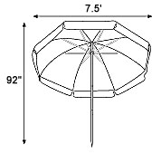 Outdoor Patio, Deck and Garden Furniture - Wood Beach Umbrella