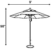 Outdoor Patio, Deck and Garden Furniture - Wood Market Umbrella